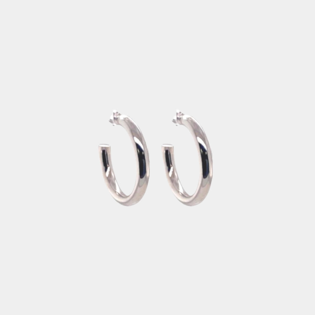 Large Cloud Hoops Silver