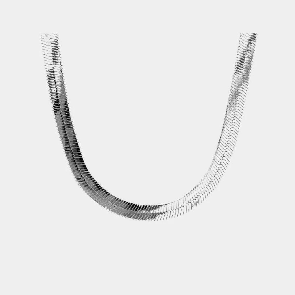 Silver Herringbone Necklace