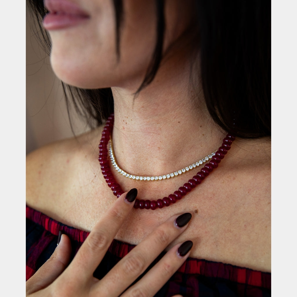 Maroon Quartz Necklace